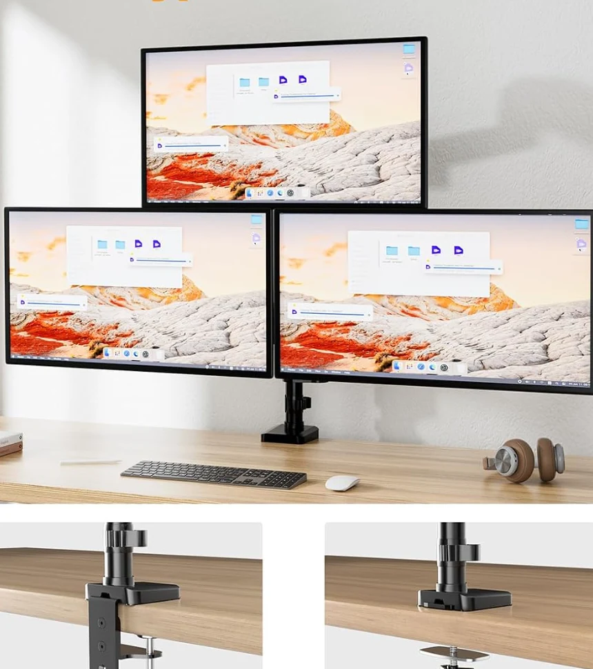 Triple Monitor Mount for 13-32 Inch Screens